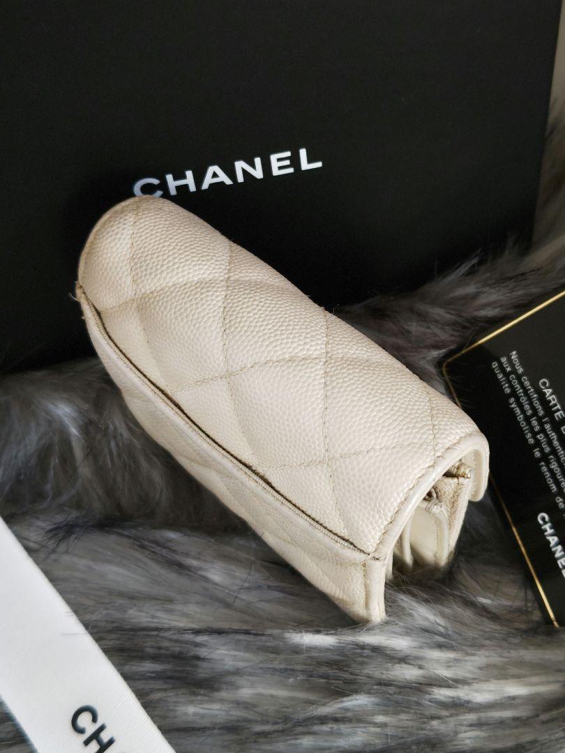 ★美品★CHANEL シャネル マトラッセ キャビアスキン 三つ折り財布