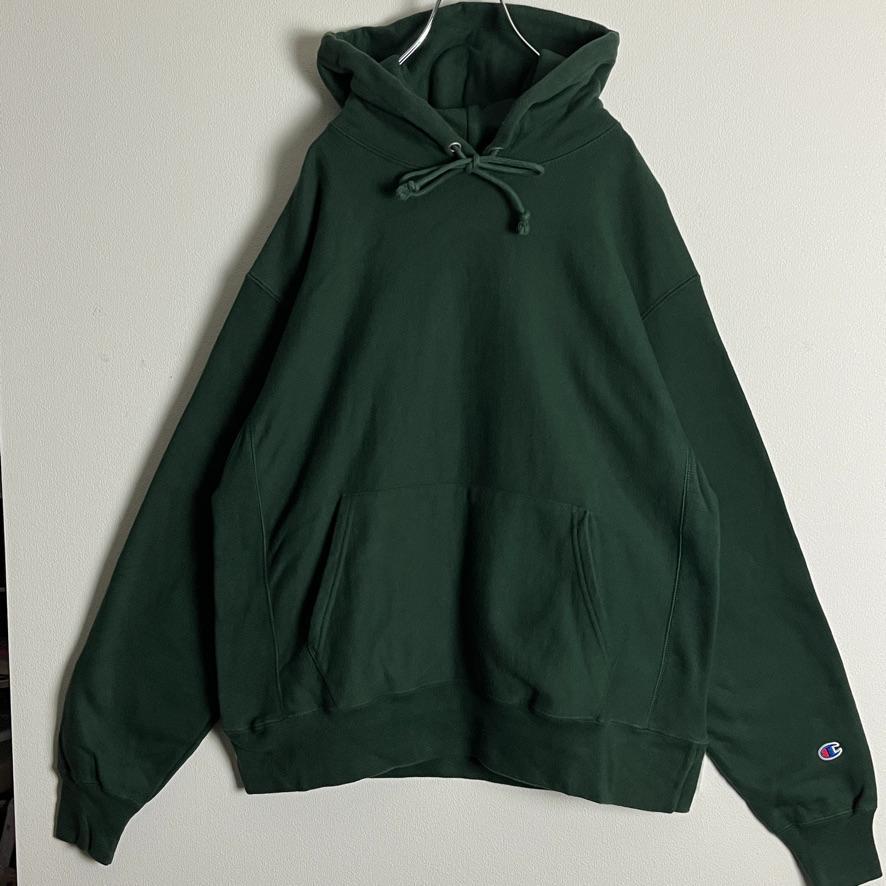 【Champion】チャンピオン リバースウィーブ パーカー グリーン