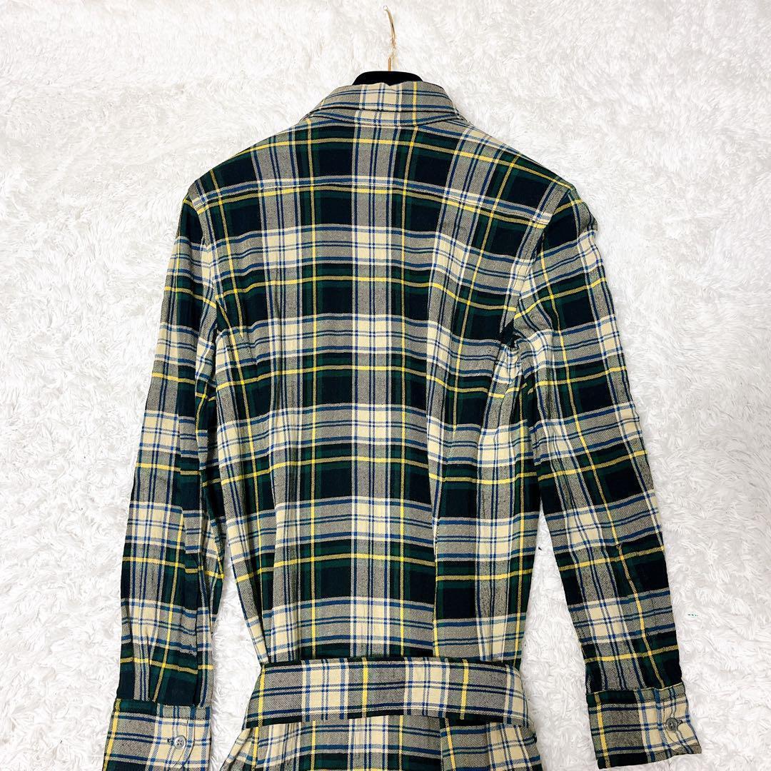 【美品】ポロラルフローレン　シャツワンピース　ロング　チェック　ベルト　洗える 美品】ポロラルフローレン シャツワンピース ロング チェック