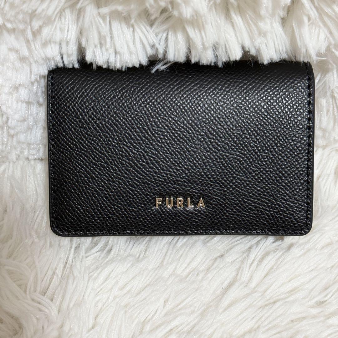 【新品・未使用】FURLA 黒 名刺入れ 新品未使用】FURLA フルラ ブラック 黒 名刺入れ レザー カード