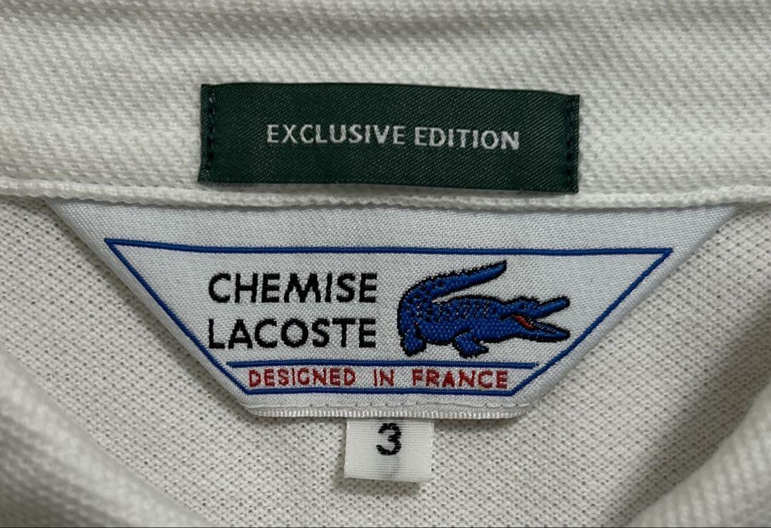 LACOSTE×SHIPS 別注 ボタンダウンポロシャツ ホワイト サイズ3