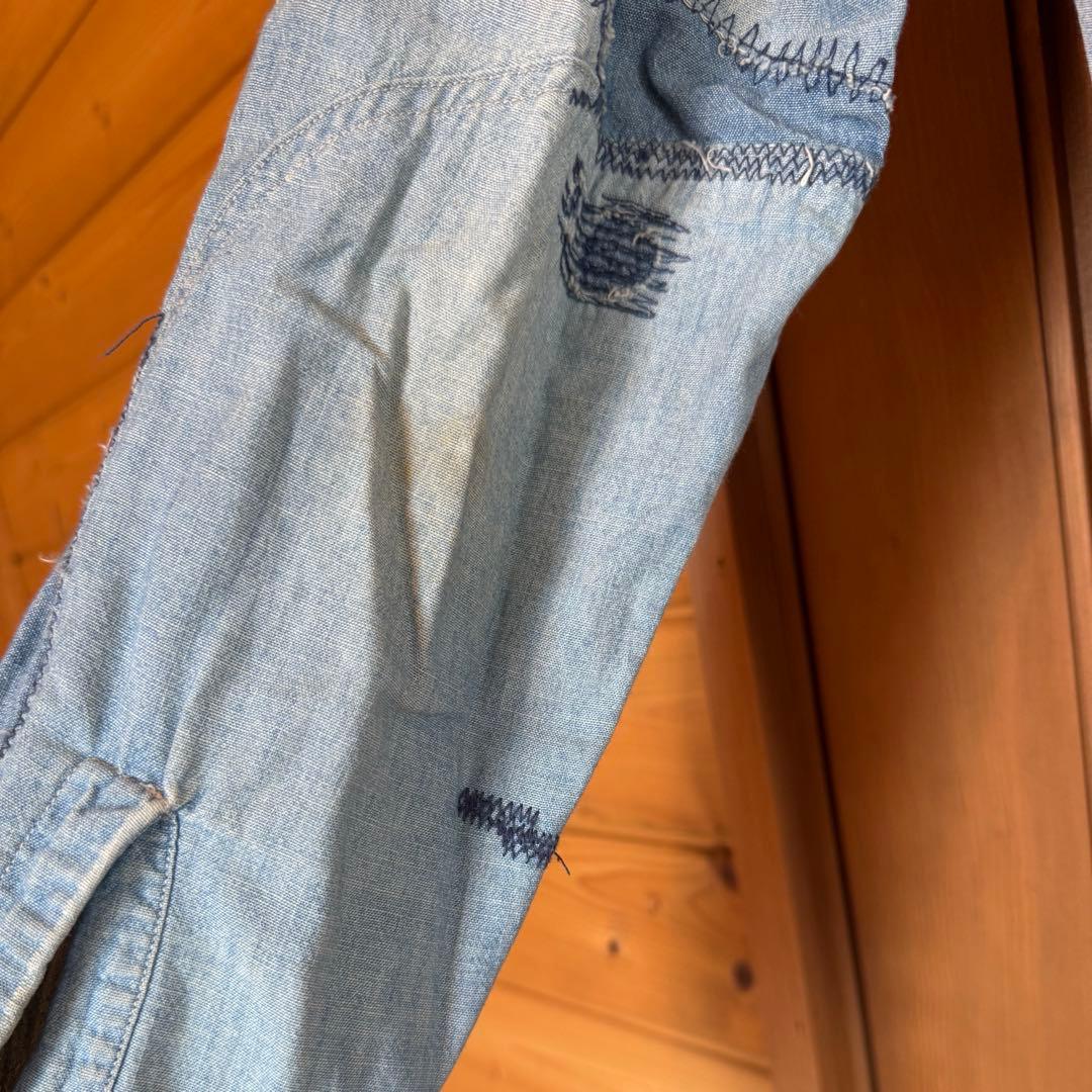RRL ダブルアールエル　パッチワークデザイン デニムシャツ 長袖シャツM