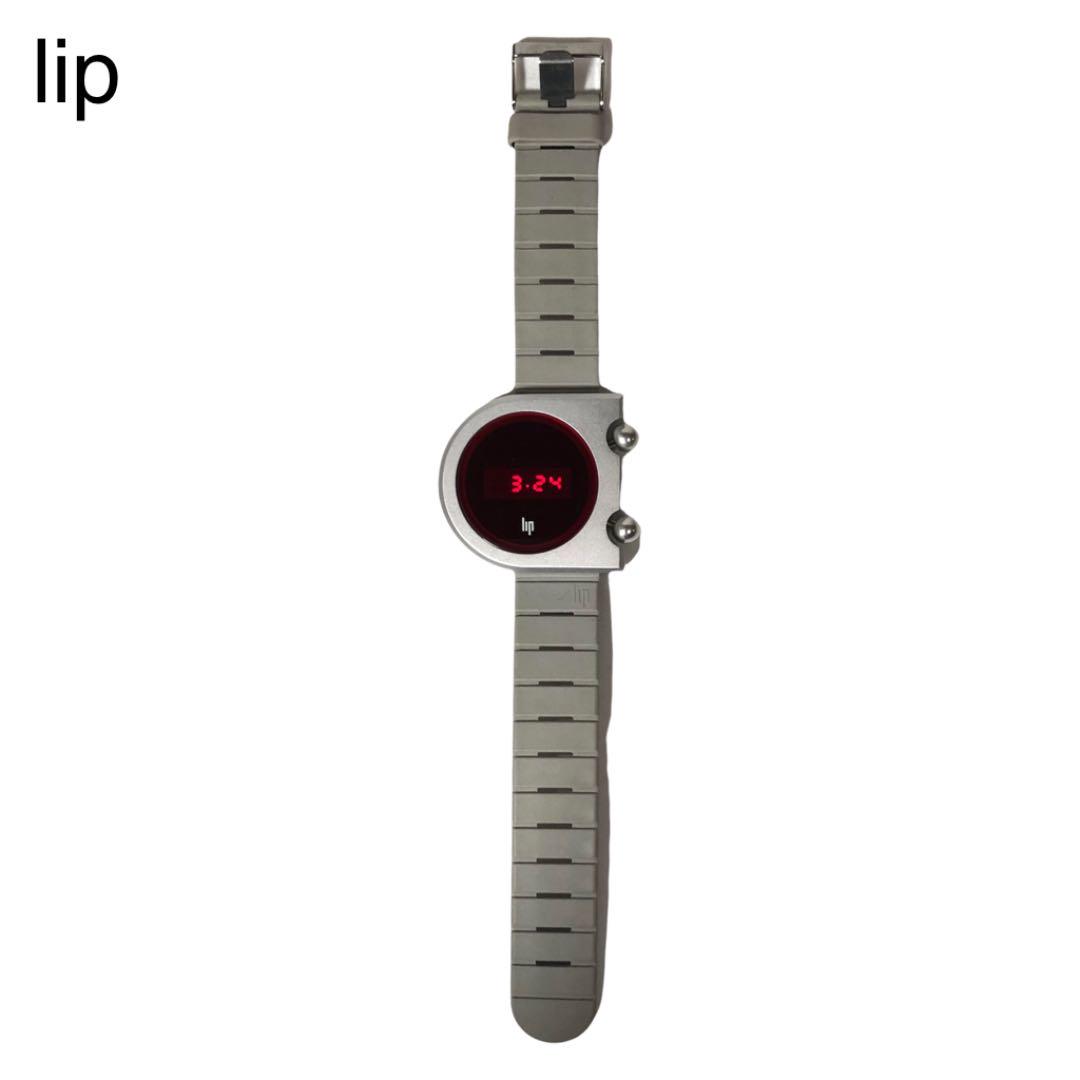 即納セール 美品 腕時計 デジタル シルバー グレー la5qW-m47349037030 LIP リップ MACH2000 低価格安