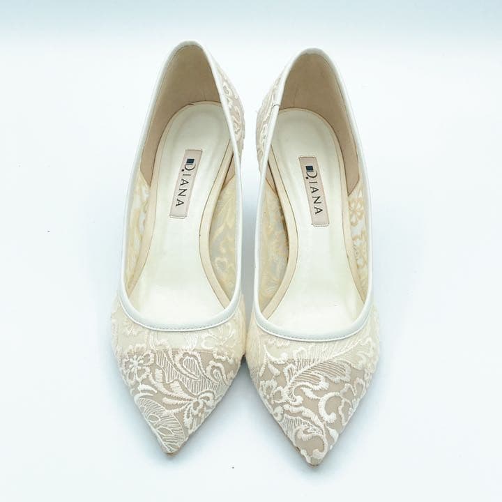 DIANA ダイアナ パンプス チュールレース ミドルヒール 結婚式