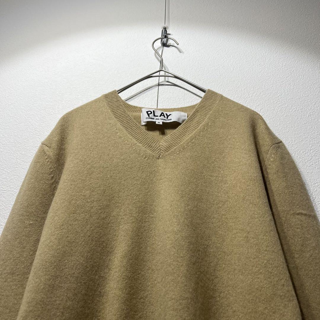 希少 美品 12年製 プレイコムデギャルソン Vネック デザイン ウール ニット