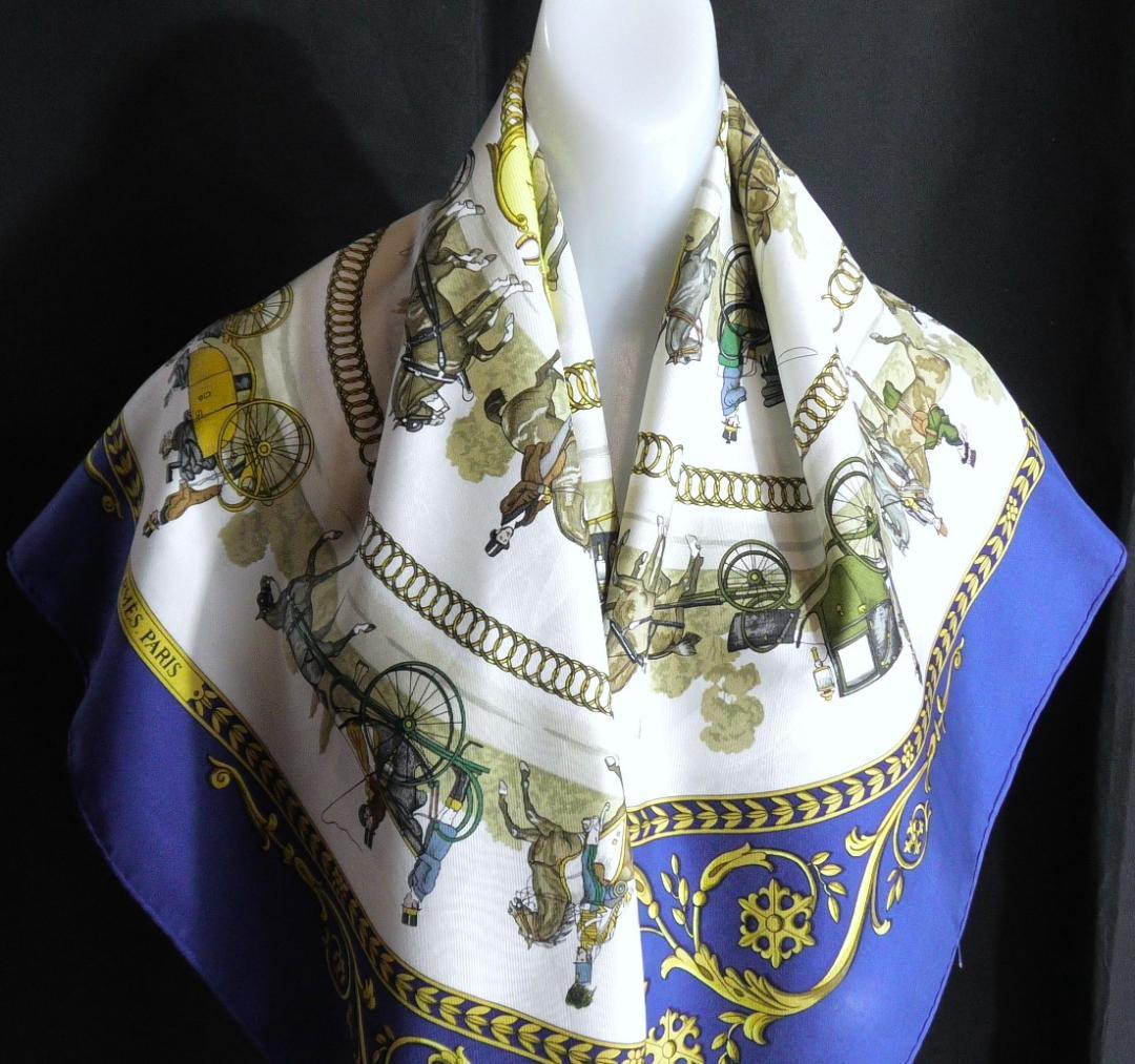 HERMES エルメス 大判スカーフ カレ90 D351