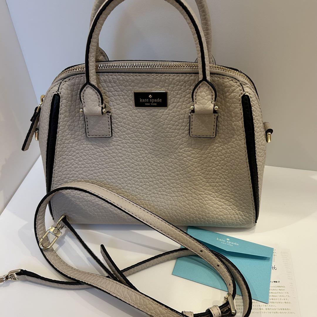 kate spade ベージュ(白)レザー ハンドバッグ