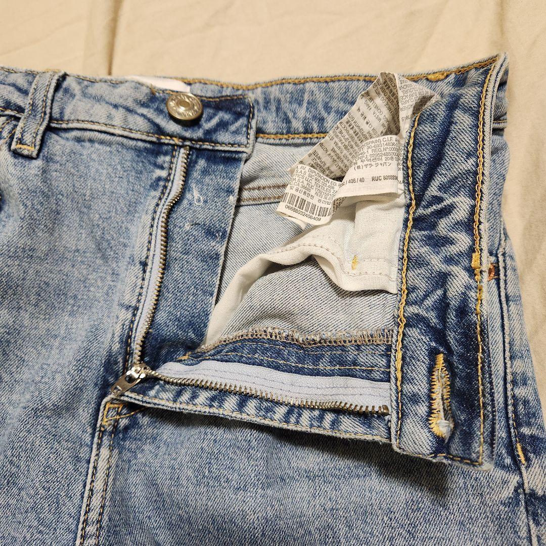 ZARA ザラ ウォッシュ加工テーパードデニムパンツ USA8 - メルカリ