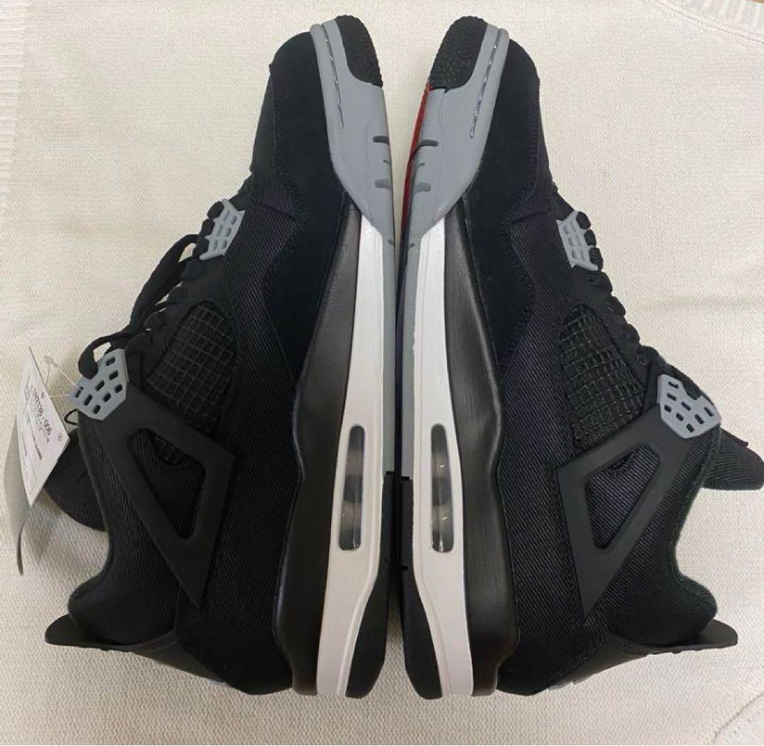 靴 Nike Air Jordan 4 Black and Light Steel