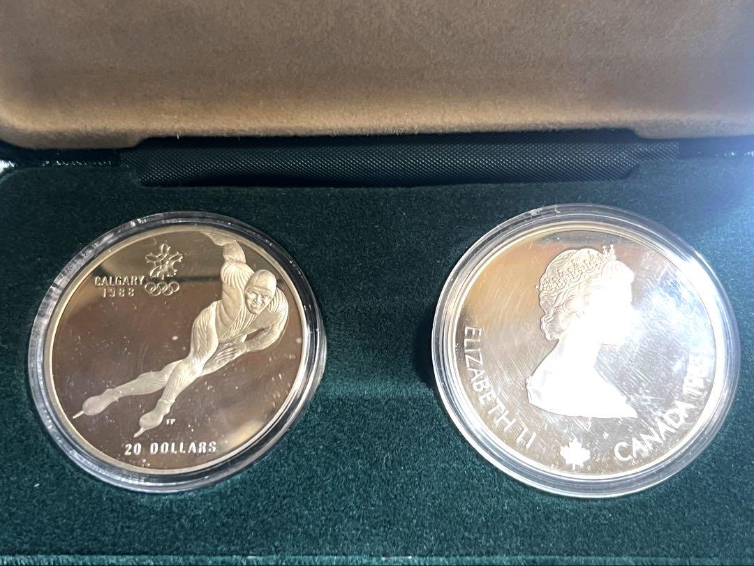 カナダ 1988年 カルガリー オリンピック　20ドル プルーフ銀貨 2枚セット