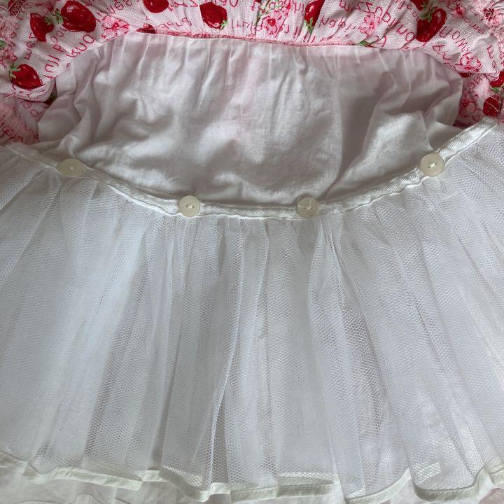 お値下げ☆美品♡メゾピアノ♡いちご柄♡ワンピース♡110
