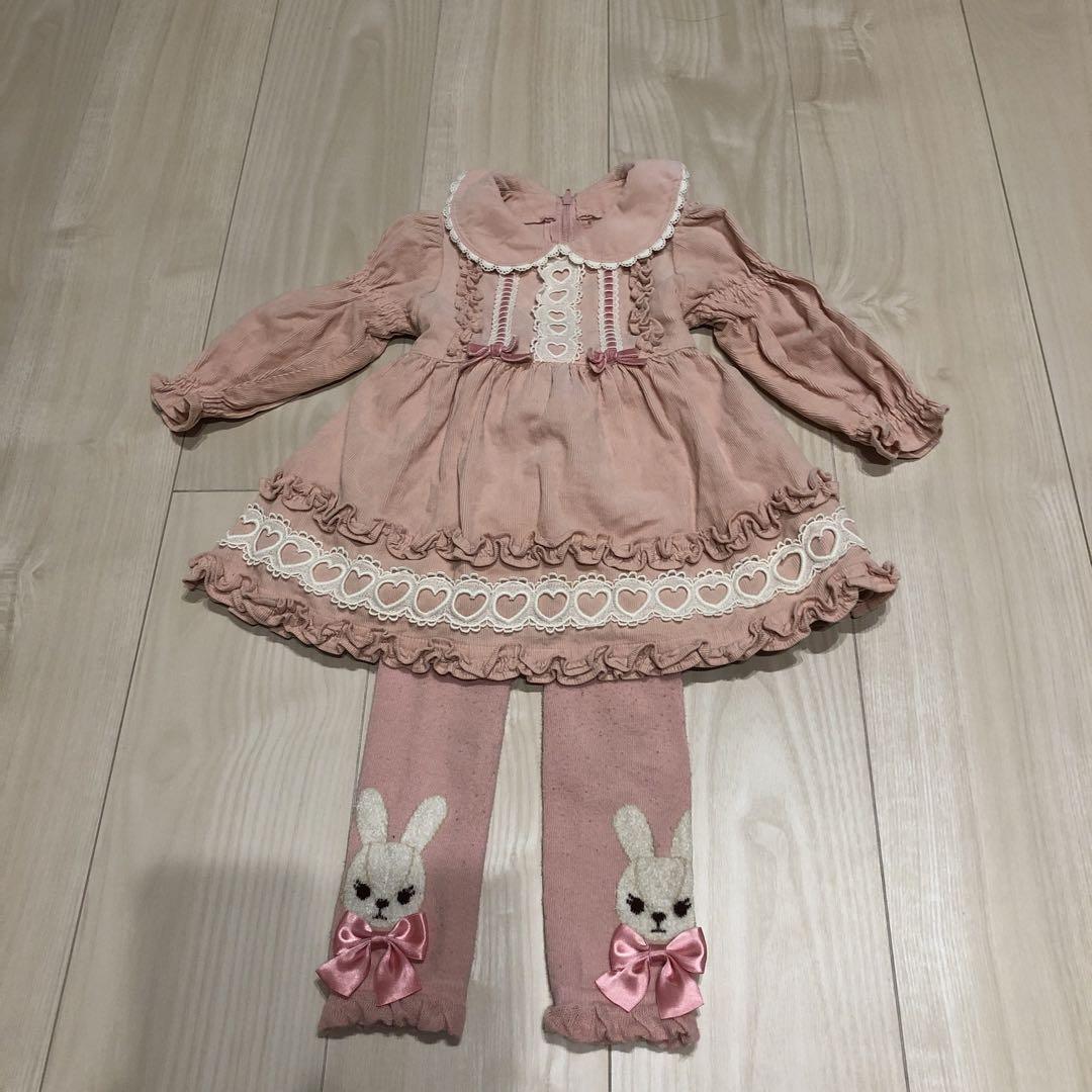 シャーリーテンプル　ワンピース とうさぎレギンス　2点セット