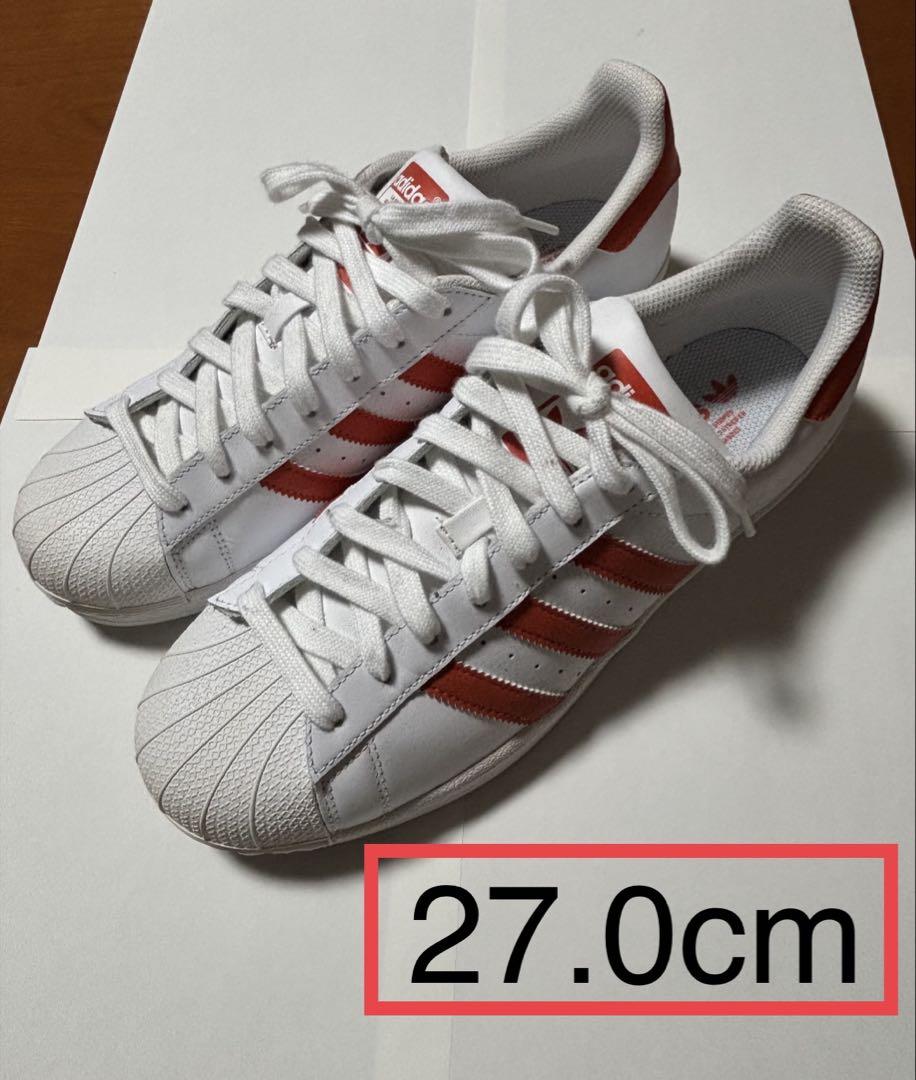 【新品・未使用】adidas スニーカー ホワイト/オレンジ【匿名•送料無料】