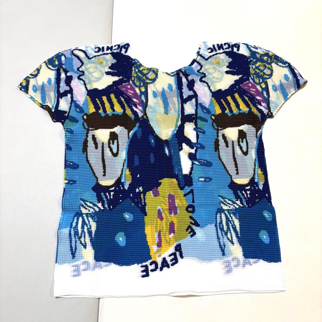 【美品】me by ISSEY MIYAKE トップス　カットソー　顔柄　希少品
