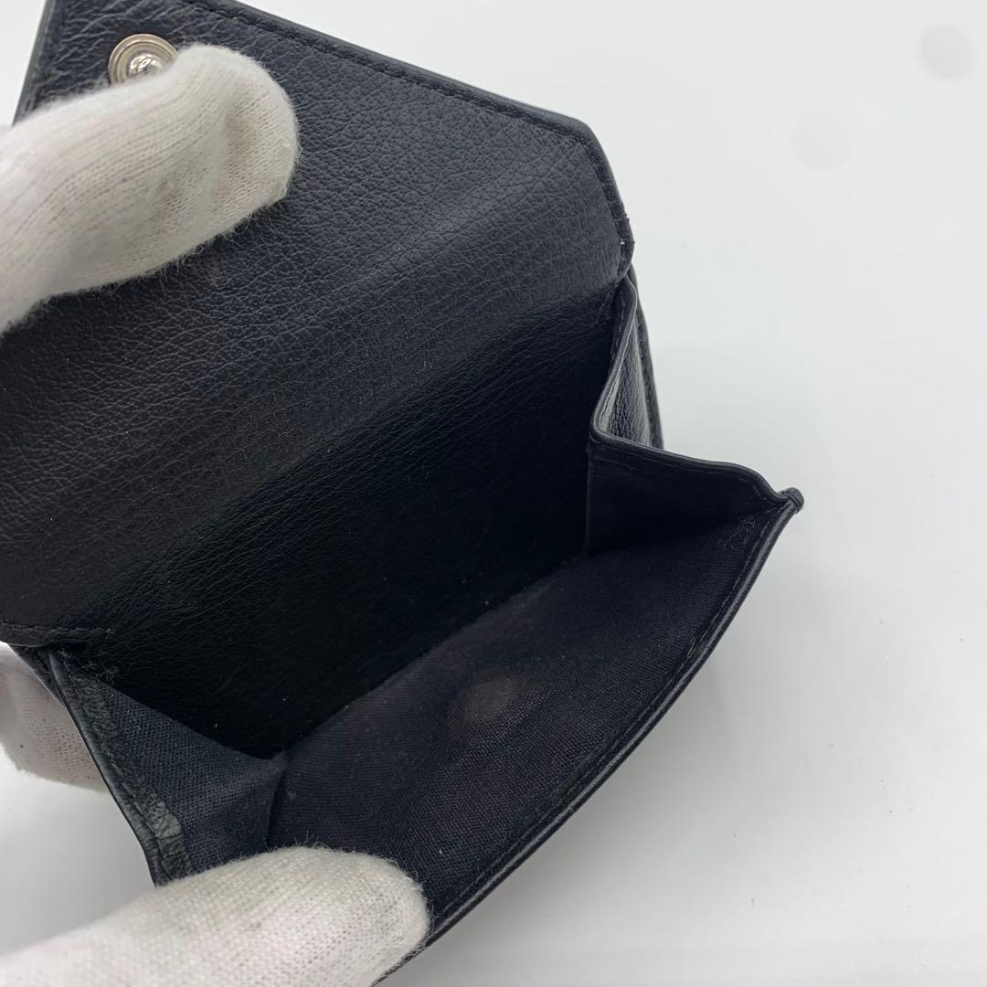 【✨極美品✨】 バレンシアガ ペーパーミニウォレット 三つ折り財布 ブラック 画像7