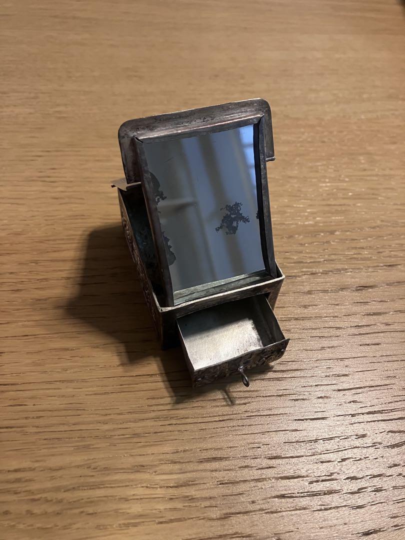 銀製 彫刻装飾 小物入れ