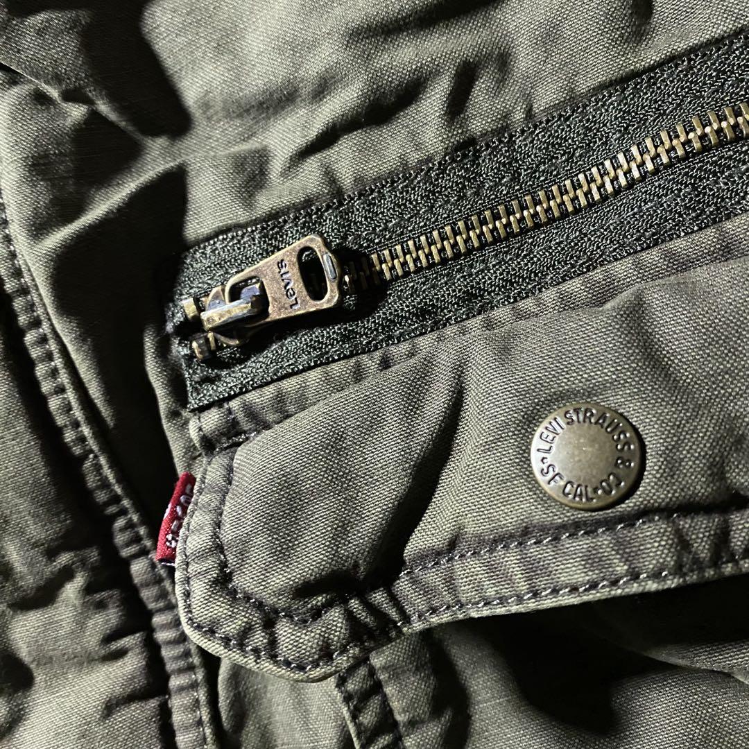 LEVI’SミリタリージャケットXLダークカーキフェードCboyグランジ当時物