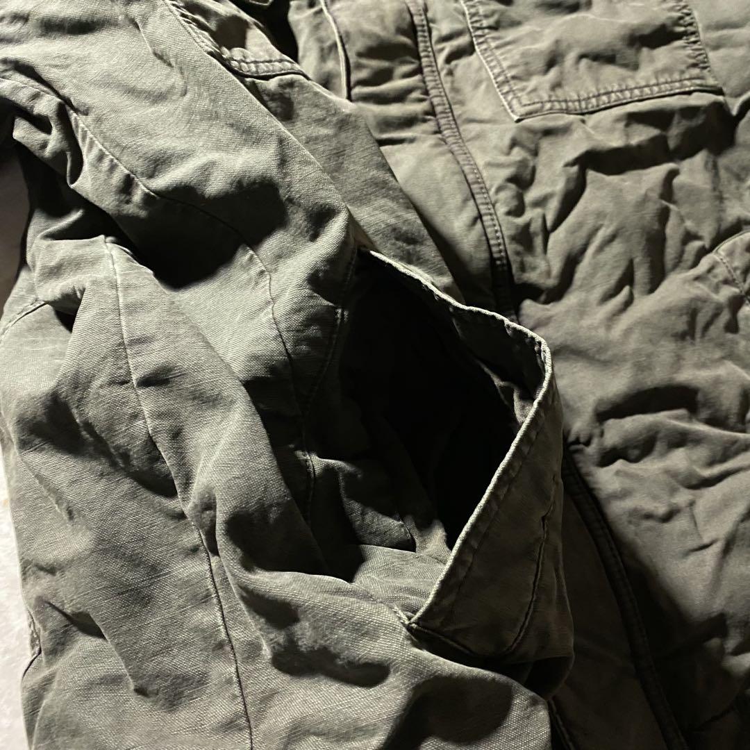 LEVI’SミリタリージャケットXLダークカーキフェードCboyグランジ当時物