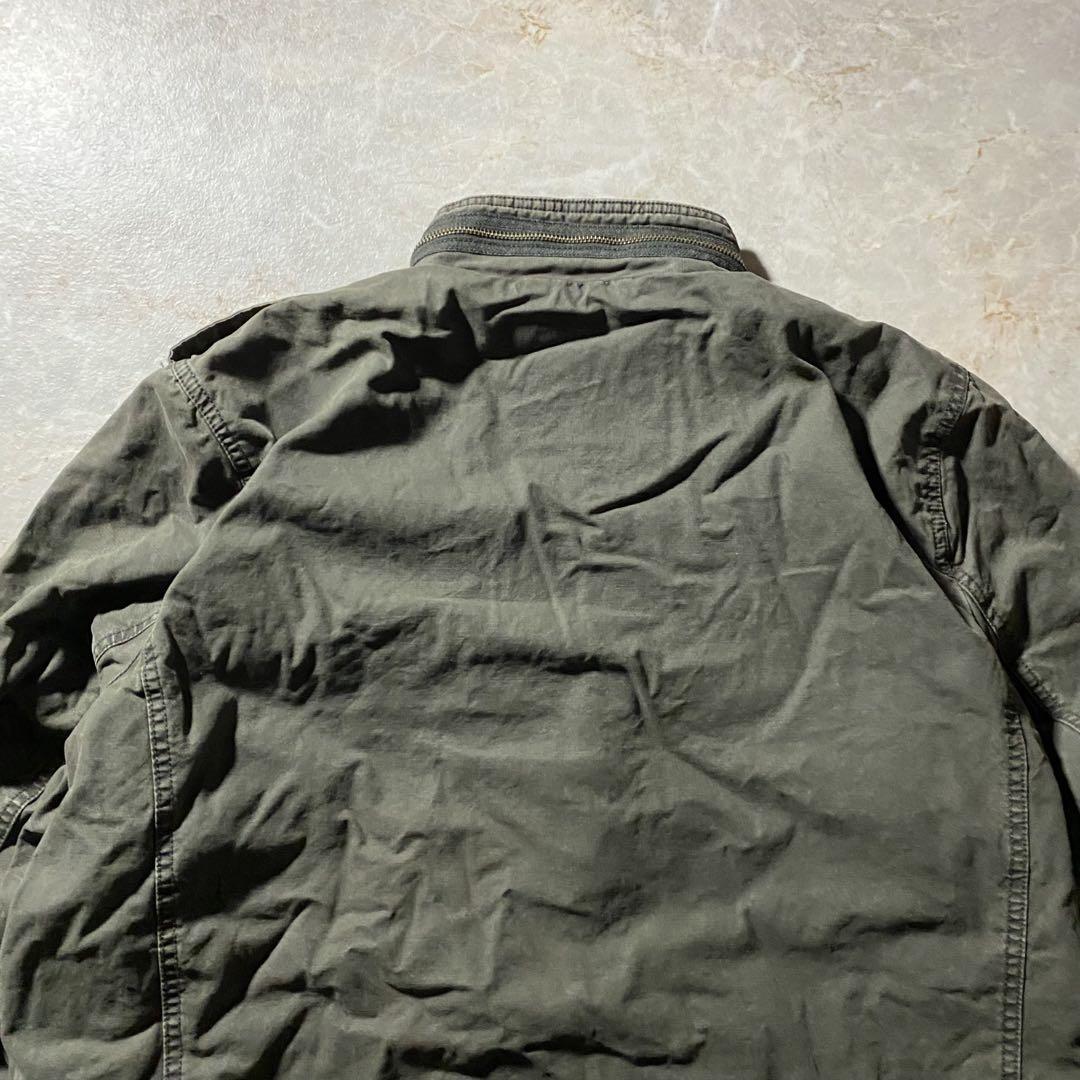 LEVI’SミリタリージャケットXLダークカーキフェードCboyグランジ当時物