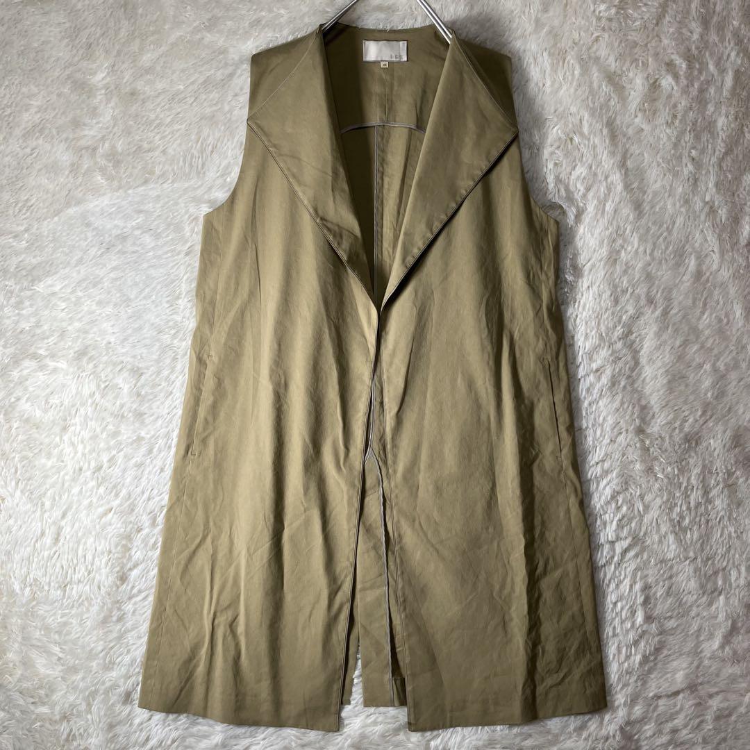 美品 自由区 ジユウク ジレ ロングジレ ノースリーブジャケット 麻 リネン L