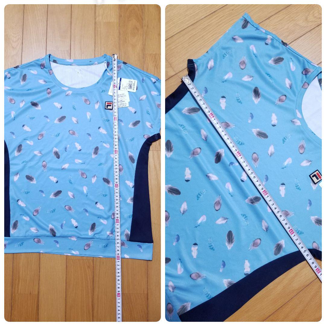 新品フィラ FILA テニスウェア ゲーム Tシャツ フェザー総柄 新品フィラ FILA テニスウェア ゲーム Tシャツ スコート