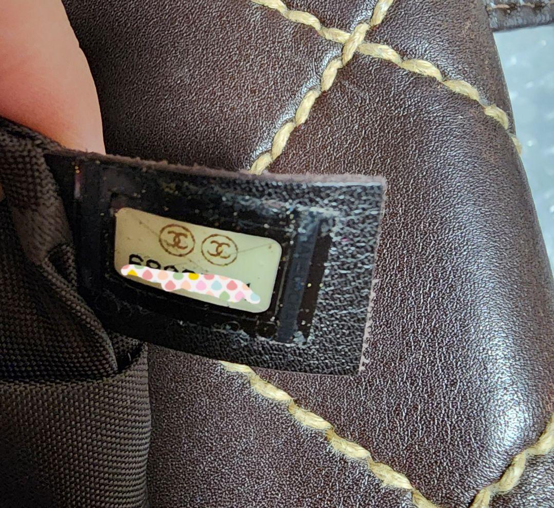 シャネル CHANEL ショルダーバッグ ワイルドステッチ 茶 レザー