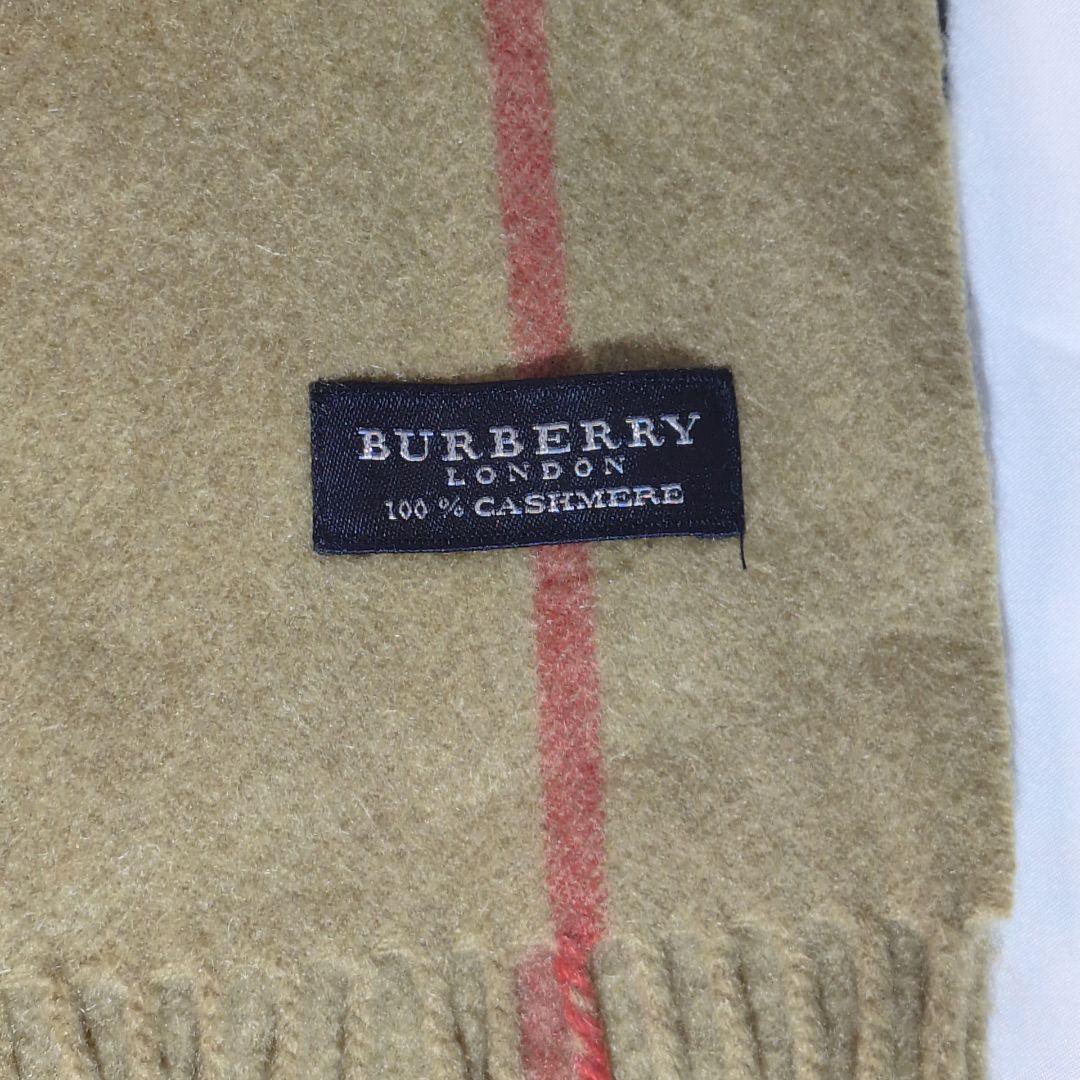 Burberry カシミヤ100% チェックマフラー メガチェック