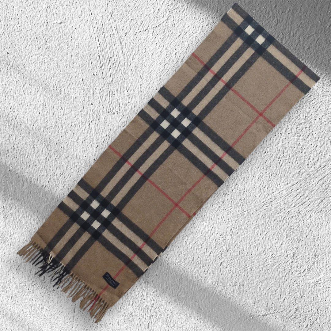 Burberry カシミヤ100% チェックマフラー メガチェック