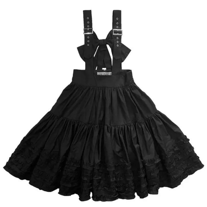 HEIHEI 吊りリボンスカート BLACK