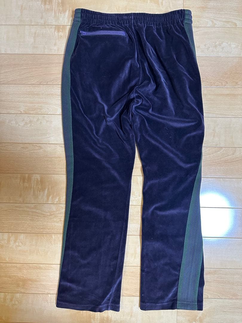 Needles ニードルス ベロア トラックパンツ パープル×グリーン Needles