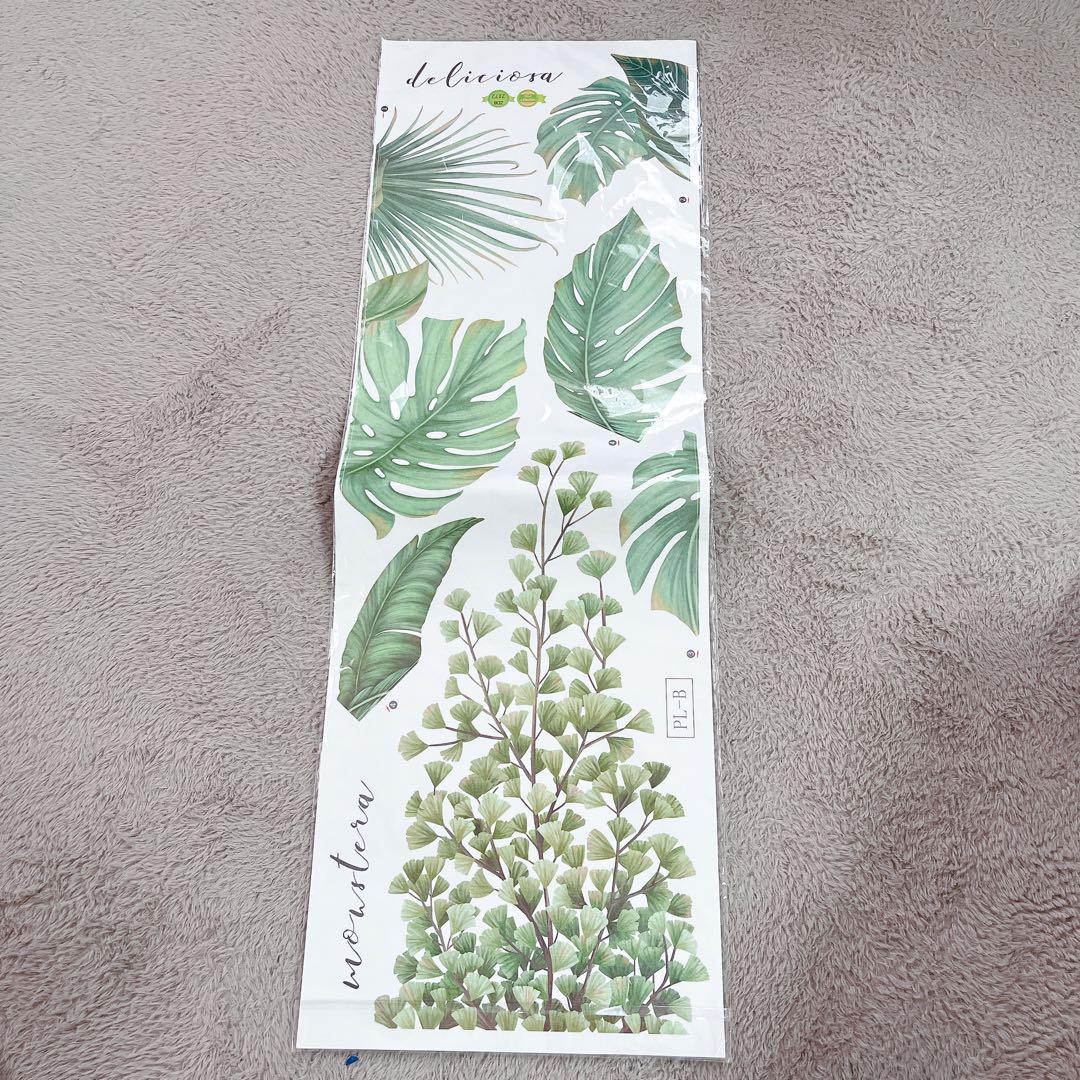ウォールステッカー　観葉植物　葉っぱ　２枚入り
