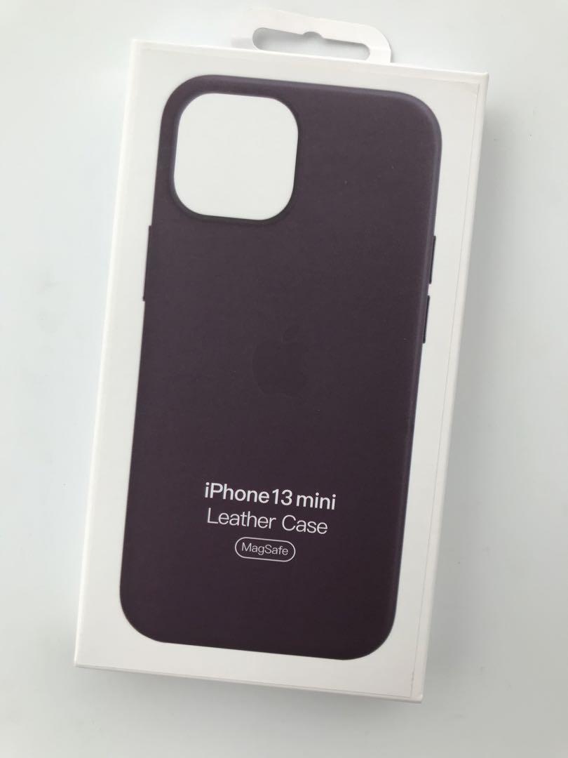 匿名発送iPhone 13 mini レザーケース　ダークチェリー純正