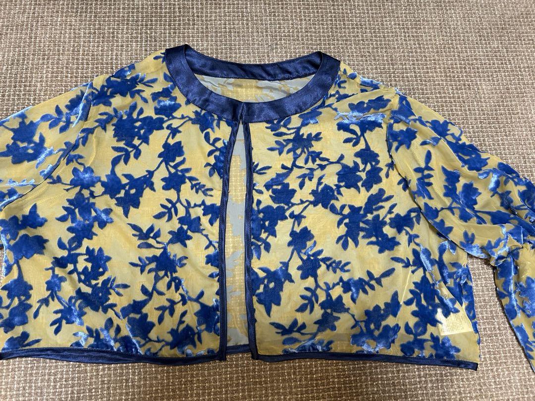ベロアフラワーボレロ付きキャミワンピース