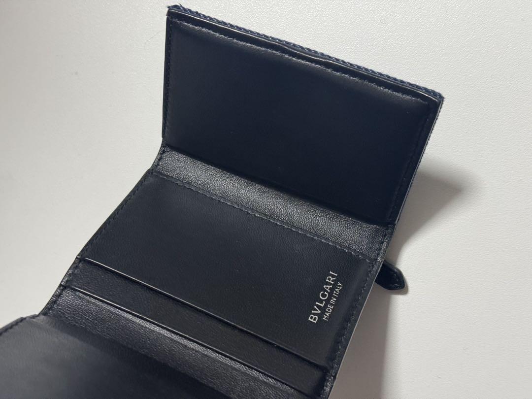 希少品 BVLGARI ブルガリ デニム 三つ折り 財布 サークルロゴ