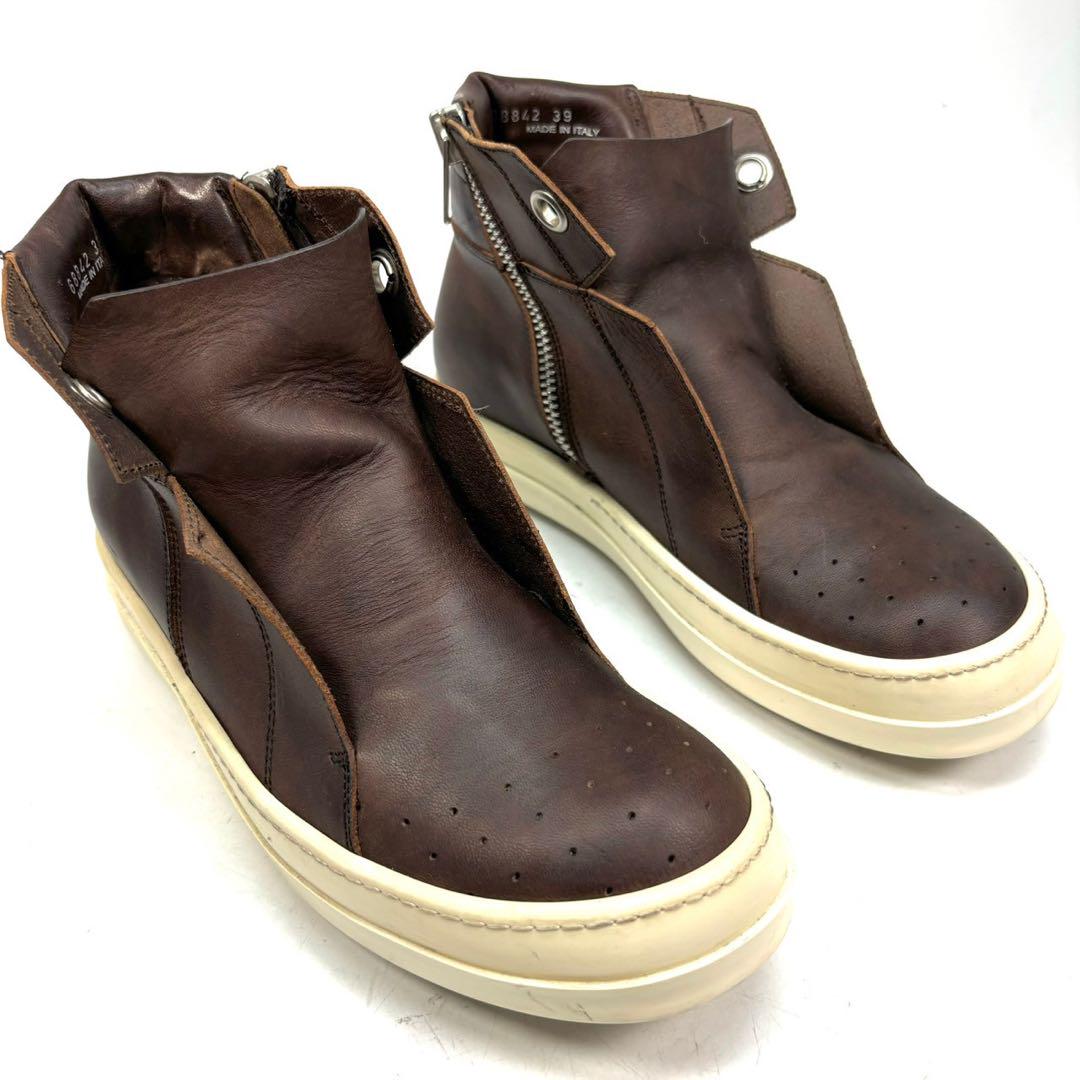 RickOwens リックオウエンス サイドジップ レザー ハイカット