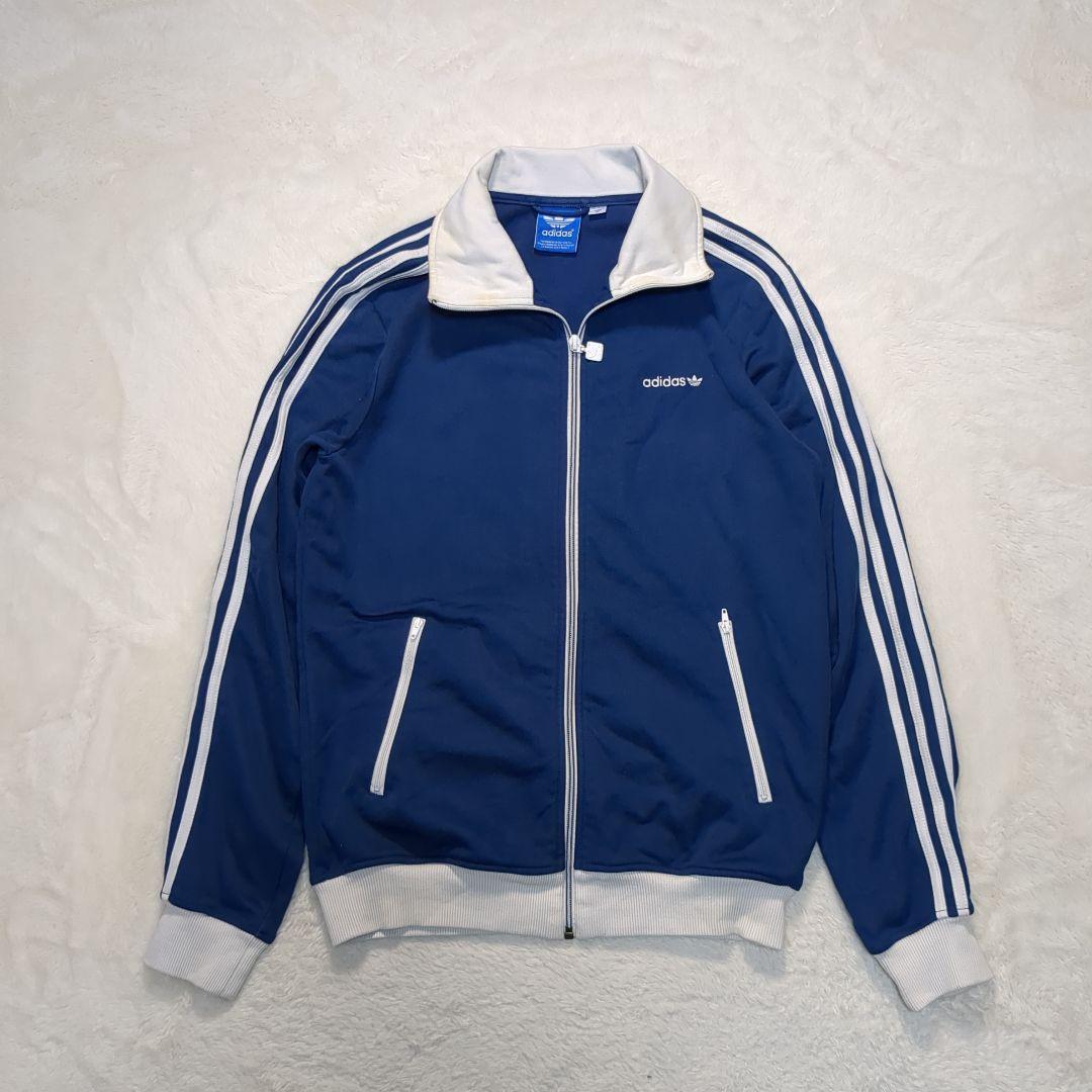 ✨大人気！adidas ベッケンバウアートラックジャケット M ブルー 刺繍ロゴ