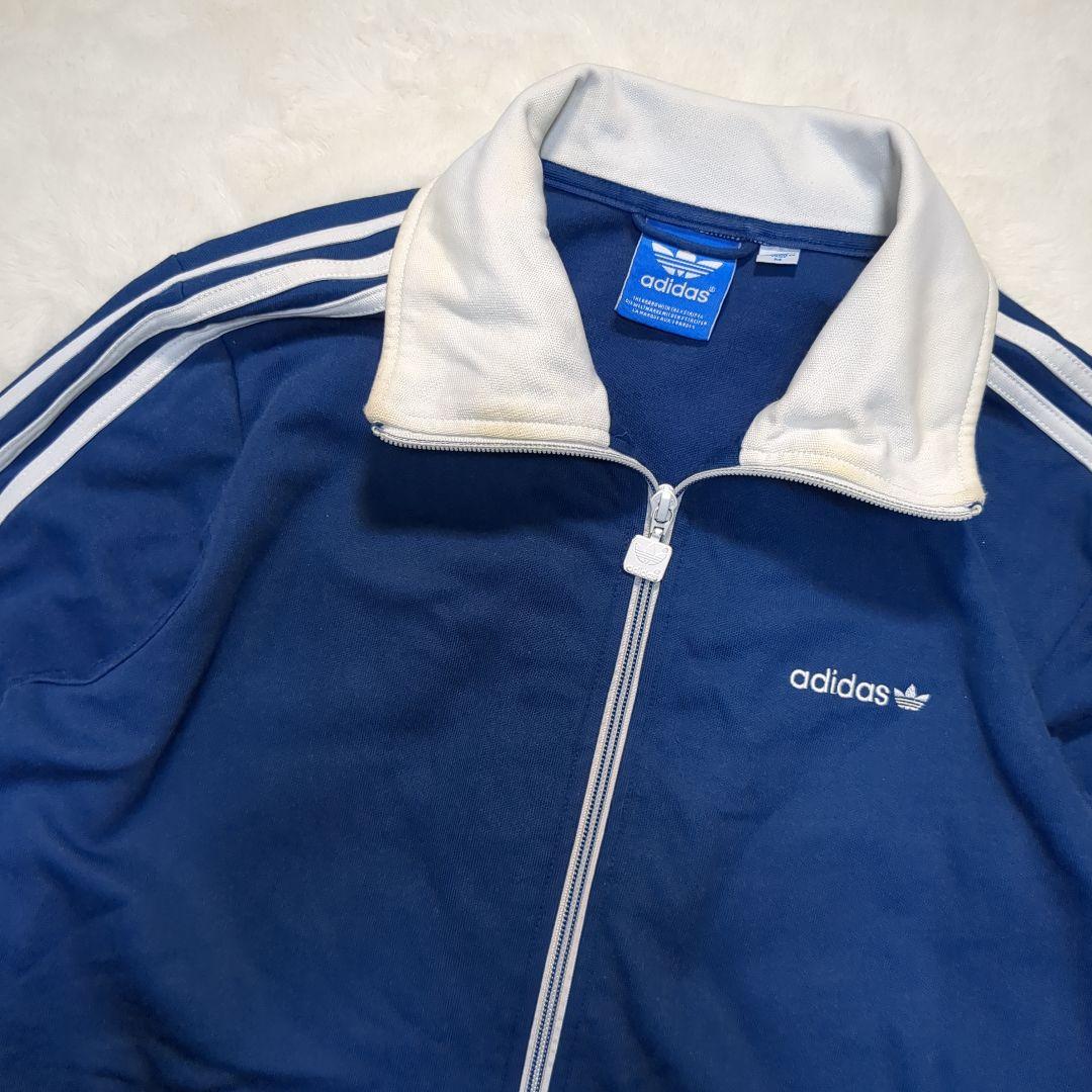 ✨大人気！adidas ベッケンバウアートラックジャケット M ブルー 刺繍ロゴ