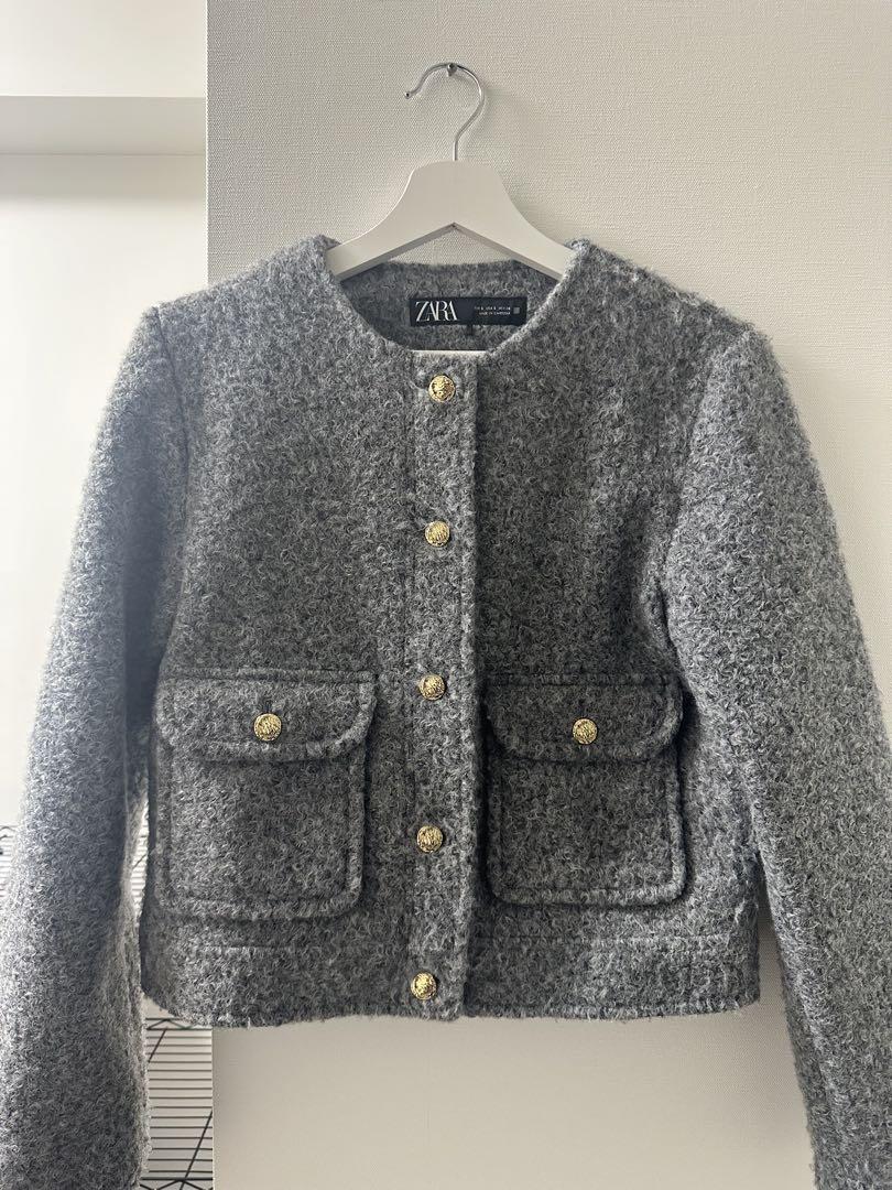 ZARA ブークレ　ショートジャケット　S