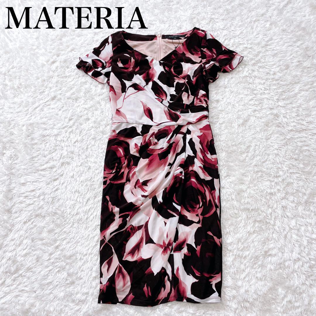 美品✨ マテリア ミラノ サンエー 花柄 シフォン ワンピース