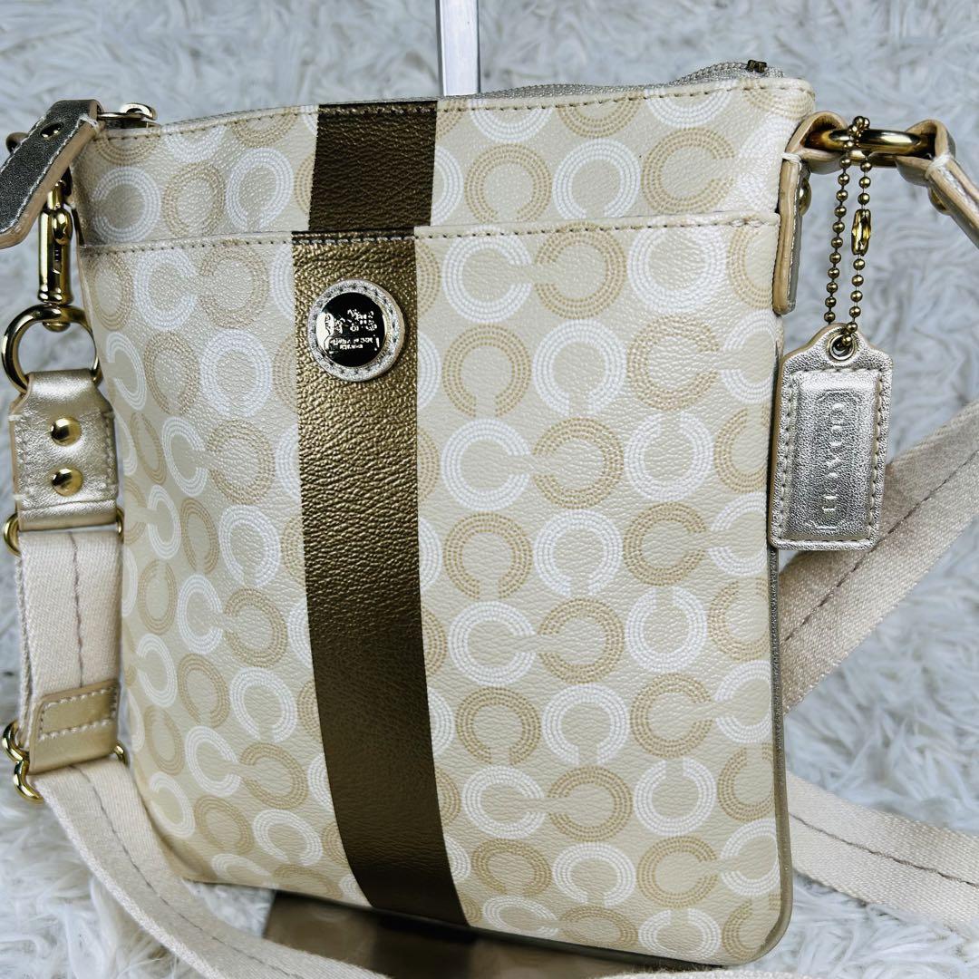 COACH - コーチ 2way バッグ ベージュ ホワイト シグネチャー