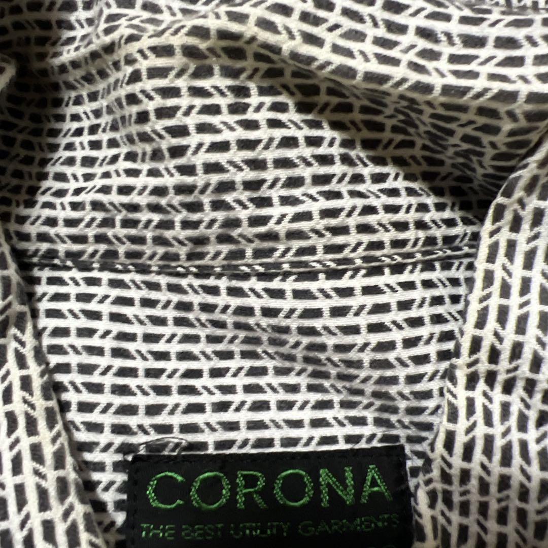 CORONA コロナ　総柄　ボタンダウン　ボックスシャツ