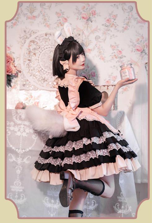 豹ネコ ロリータ ウサギメイド服 可愛い系 メイドロリータ
