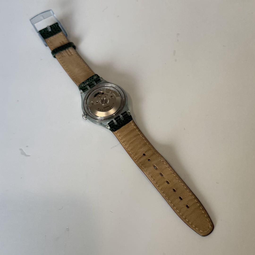 SWATCHスウォッチ 腕時計 緑スケルトン 自動巻き スイス カジュアル