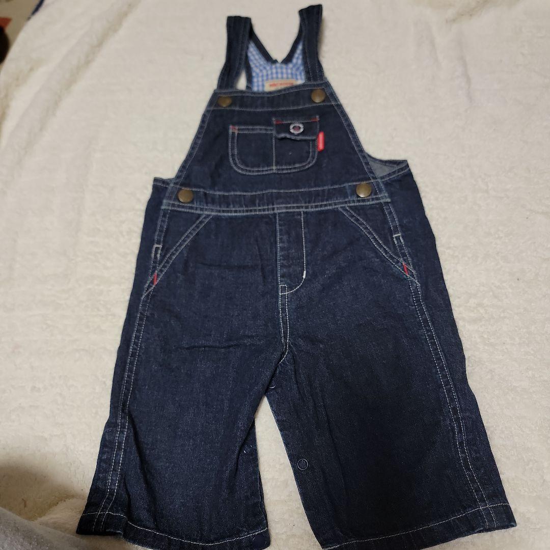 mikiHOUSE デニムオーバーオール Mサイズ　80～90cm