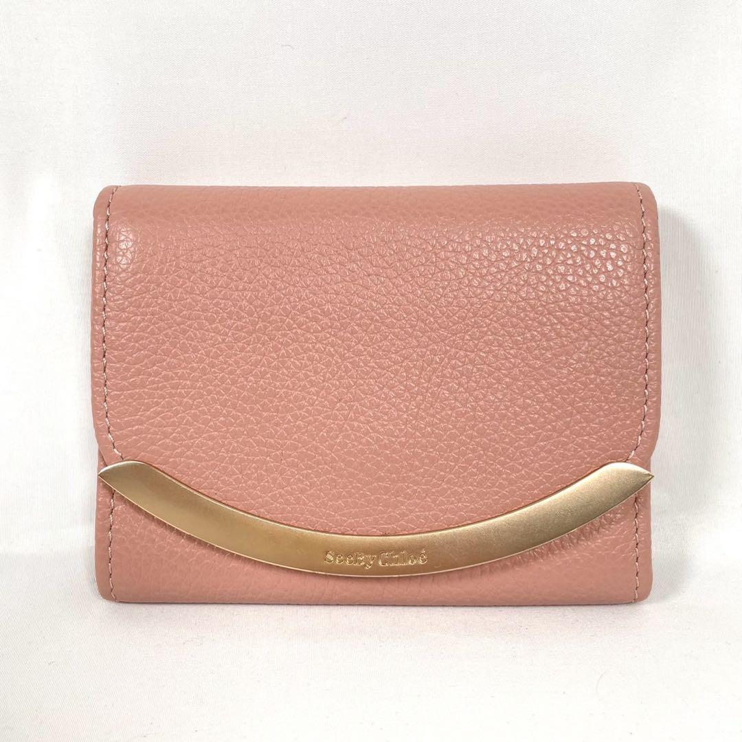未使用に近い SEE BY CHLOE シーバイクロエ 三つ折り財布 レザー