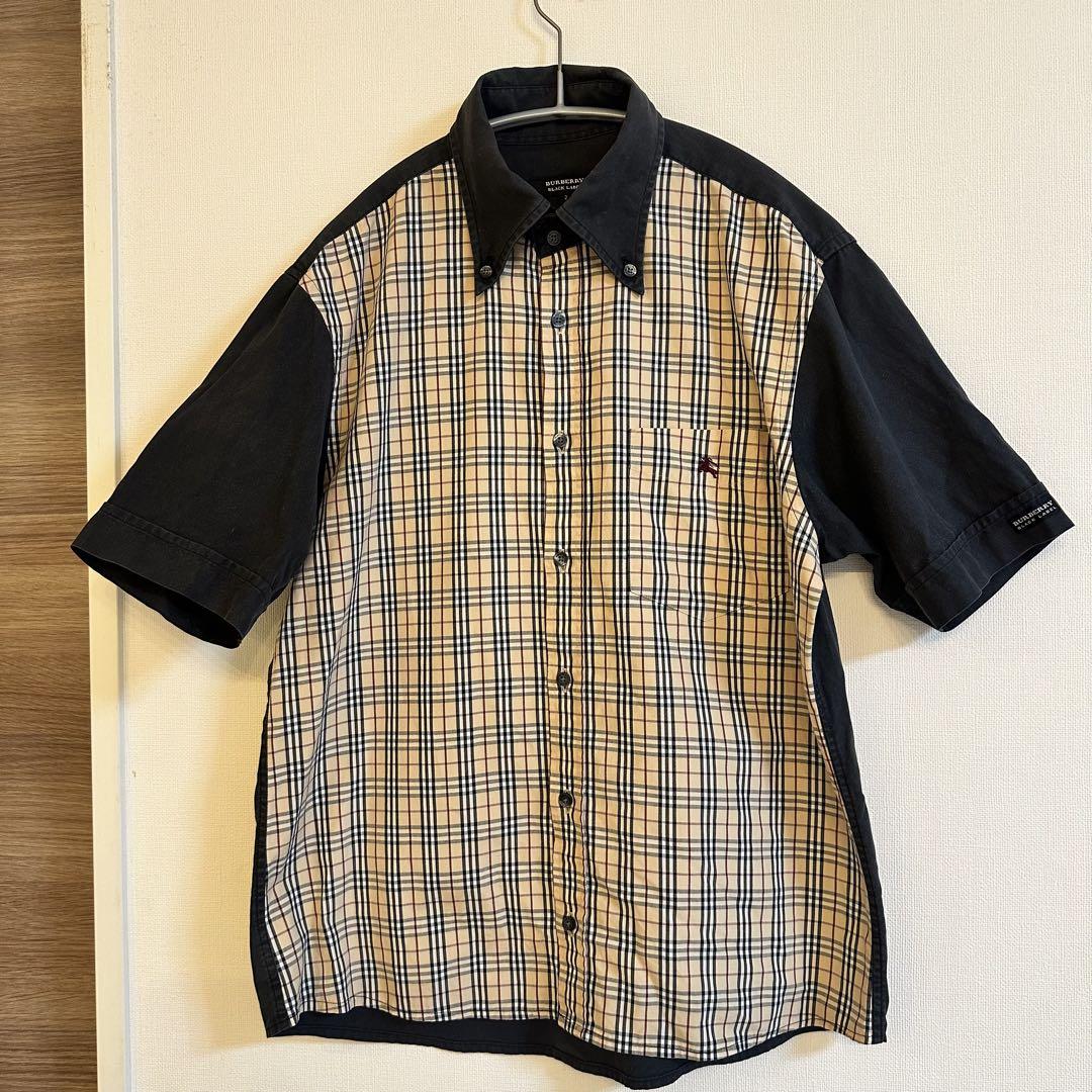 美品　バーバリー　ノバチェック　コットン　ボタンダウンシャツ　size2