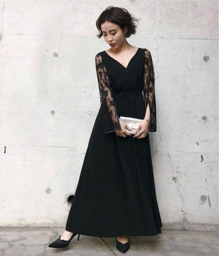 Ameri VINTAGE LACE SLEEVE REFINED DRESS Ameri VINTAGE LACE SLEEVE REFINED DRESS
