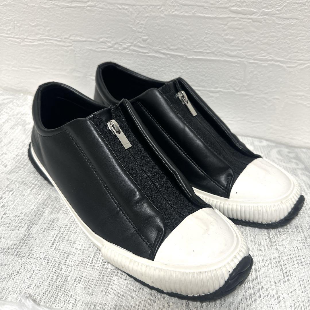卸売 美品】 フロントセンタージップ メンズ レザースニーカー ズッカ 靴