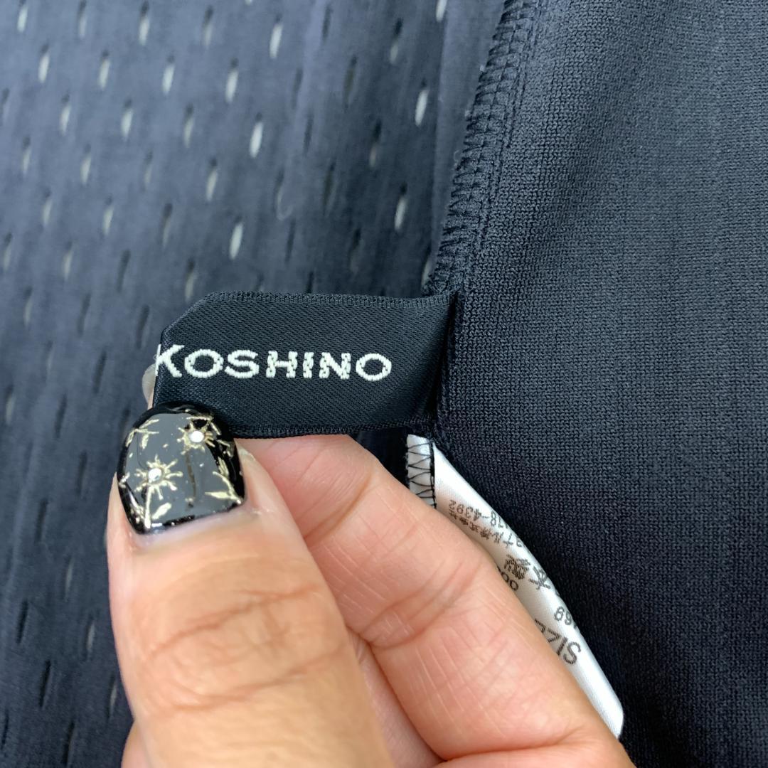 LA6553 ヒロココシノ ナイロン 長袖メッシュカーディガン