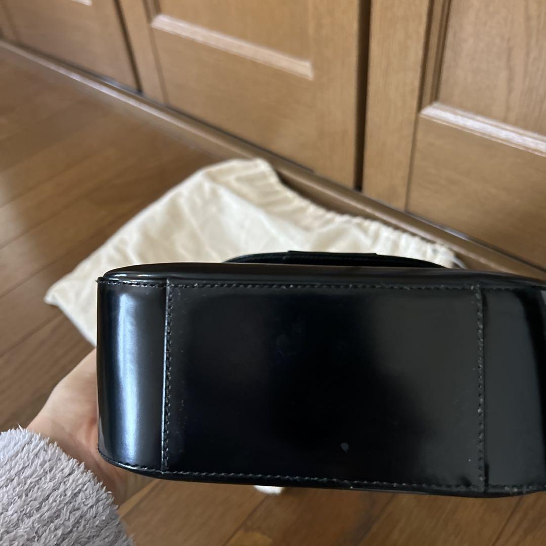 お値下げ　美品ビンテージグッチ GUCCI ハンドバッグ GG ロゴ 黒エナメル